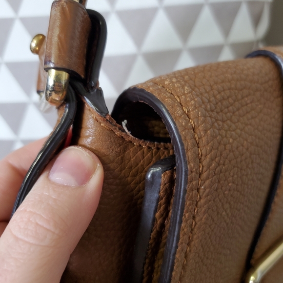 Michael Kors Maxine Brown Leather Saddle Bag - Picture 7 of 10